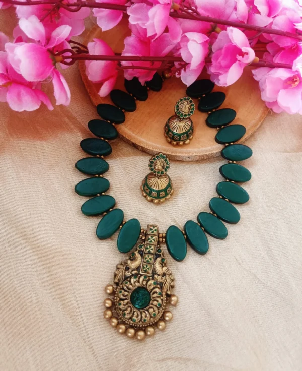 Dark Green Peack Terracotta Jewellery Gold - Image 2