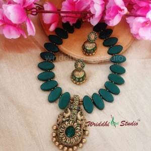 Dark Green Peack Terracotta Jewellery Gold