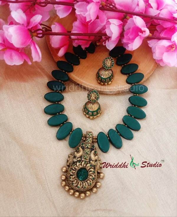 Dark Green Peack Terracotta Jewellery Gold